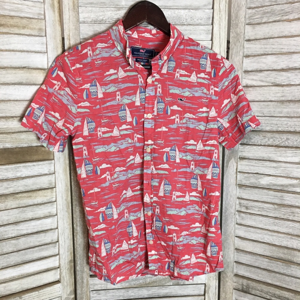 Vineyard Vines Sailing Preppy Shirt Sz M 12/14